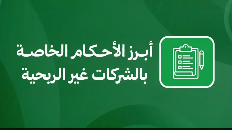 أبرز الأحكام الخاصة بالشركات غير الربحية